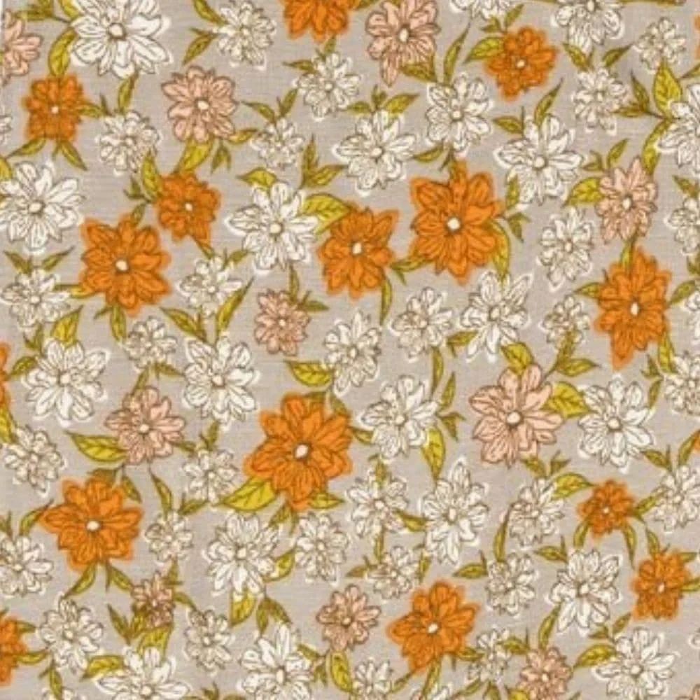 MilkBarn Grey Floral Bamboo Kerchief Bib